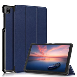 Кожен калъф със сгъващ се капак за Samsung Galaxy Tab A7 Lite - тъмно син
