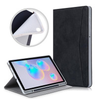 Кожен калъф за Samsung Galaxy Tab S6 Lite - черен