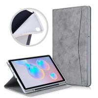 Кожен калъф за Samsung Galaxy Tab S6 Lite - сив