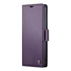 Кожен калъф страничен flip марка CASEME за Xiaomi 14 Ultra &ndash; лилав