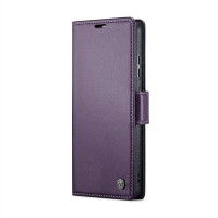 Кожен калъф страничен flip марка CASEME за Xiaomi 14T Pro – лилав