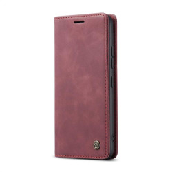 Калъф страничен flip марка CASEME за Xiaomi 14T Pro – винено червен