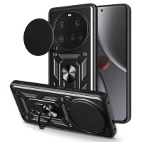 Хибриден гръб със стойка и слайдър за камера за Xiaomi 15 Ultra - черен