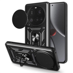 Хибриден гръб със стойка и слайдър за камера за Xiaomi 15 Ultra - черен