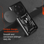 Хибриден гръб със стойка и слайдър за камера за Xiaomi 15 Ultra - черен - 1
