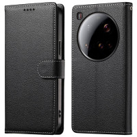 Кожен калъф тип портмоне за Xiaomi 15 Ultra - черен