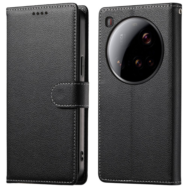 Кожен калъф тип портмоне за Xiaomi 15 Ultra - черен Кожен калъф тип портмоне за Xiaomi 15 Ultra - черен