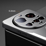 Алуминиев гръб за Xiaomi 15 Ultra - черен със сребрист ръб - 0
