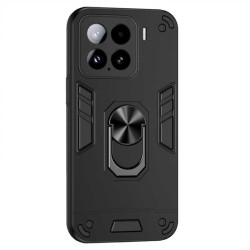 Хибриден гръб със стойка за Xiaomi 15 - черен