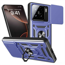 Хибриден гръб със стойка и слайдър за камера за Xiaomi 15 - тъмно син