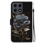 Кожен калъф тип портмоне за Xiaomi 15T - черна роза - 2 Кожен калъф тип портмоне за Xiaomi 15T - черна роза - 2