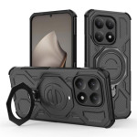 Хибриден гръб с кръгла метална стойка за Xiaomi 15T - черен - 0