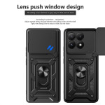 Хибриден гръб със стойка и слайдър за камера за Xiaomi 15T - черен - 2