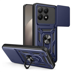Хибриден гръб със стойка и слайдър за камера за Xiaomi 15T - тъмно син