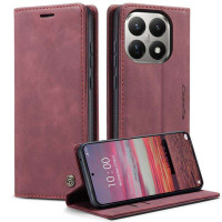 Калъф страничен flip марка CASEME за Xiaomi 15T – винено червен