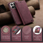 Калъф страничен flip марка CASEME за Xiaomi 15T – винено червен - 2