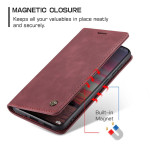 Калъф страничен flip марка CASEME за Xiaomi 15T – винено червен - 3