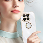Силиконов гръб със стойка тип пръстен марка XINLI за Xiaomi 15T - бял - 0