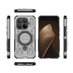 Хибриден гръб с кръгла метална стойка за Xiaomi 15T Pro - тъмно сив - 0