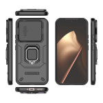 Хибриден гръб със стойка и слайдър за камера за Xiaomi 15T Pro - черен - 2