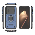 Хибриден гръб със стойка и слайдър за камера за Xiaomi 15T Pro - тъмно син - 0