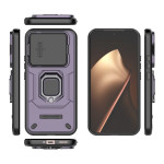 Хибриден гръб със стойка и слайдър за камера за Xiaomi 15T Pro  - тъмно лилав - 1