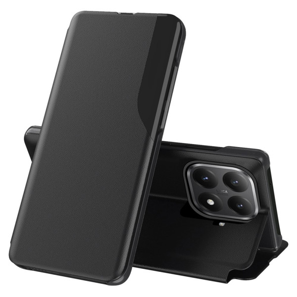 Тънък кожен калъф тип портмоне с прозорче за Xiaomi 15T Pro – черен Тънък кожен калъф тип портмоне с прозорче за Xiaomi 15T Pro – черен
