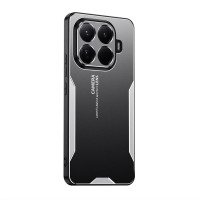 Алуминиев гръб за Xiaomi 15T Pro - черен със сребрист ръб