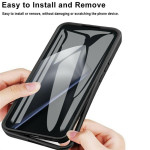 Цялостен гръб от силикон и пластмаса за Xiaomi 15T Pro - прозрачен с черна рамка - 1