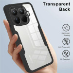 Цялостен гръб от силикон и пластмаса за Xiaomi 15T Pro - прозрачен с черна рамка - 2