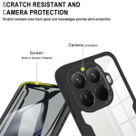 Цялостен гръб от силикон и пластмаса за Xiaomi 15T Pro - прозрачен с черна рамка - 3