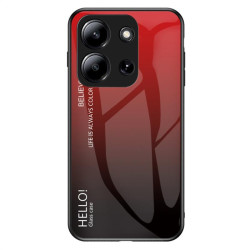 Силиконов кейс със стъклен гръб за Xiaomi Redmi 15C 4G/5G ( 173.2мм) - червен градиент