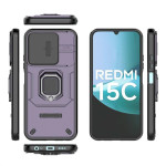 Хибриден гръб със стойка и слайдър за камера за Xiaomi Redmi 15C 4G/5G ( 173.2мм) - тъмно лилав - 2