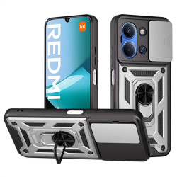 Хибриден гръб със стойка и слайдър за камера марка AMORUS за Xiaomi Redmi 15C 4G/5G ( 173.2мм) - сив