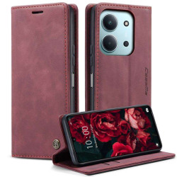 Калъф страничен flip марка CASEME за Xiaomi Redmi 15C 4G/5G ( 173.2мм) – винено червен