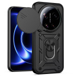 Хибриден гръб със стойка и слайдър за камера за Xiaomi 17 Ultra - черен