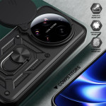 Хибриден гръб със стойка и слайдър за камера за Xiaomi 17 Ultra - черен - 1