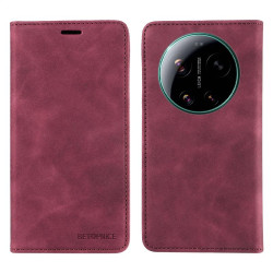 Калъф страничен flip марка BETOPNICE за Xiaomi 17 Ultra – винено червен