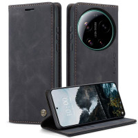 Калъф страничен flip марка CASEME за Xiaomi 17 Ultra – черен