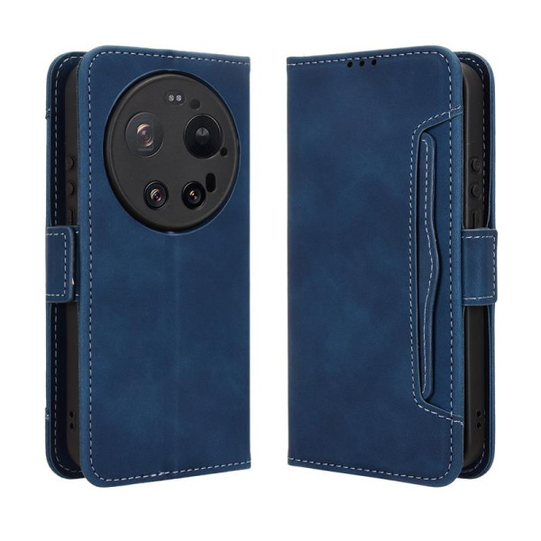Кожен калъф тип портмоне с магнитна закопчалка за Xiaomi 17 Ultra - тъмно син Кожен калъф тип портмоне с магнитна закопчалка за Xiaomi 17 Ultra - тъмно син