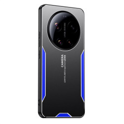 Алуминиев гръб за Xiaomi 17 Ultra - черен със синя рамка