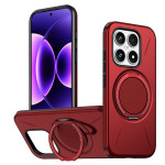 Хибриден гръб с кръгла метална стойка за Xiaomi 17 - червен