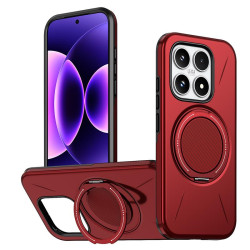 Хибриден гръб с кръгла метална стойка за Xiaomi 17 - червен