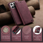 Калъф страничен flip марка CASEME за Xiaomi 17 – винено червен - 3 Калъф страничен flip марка CASEME за Xiaomi 17 – винено червен - 3