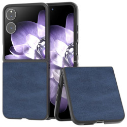 Пластмасов гръб с покритие от кожа за Xiaomi MIX Flip - тъмно син