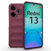 Подсилен силиконов гръб на ленти за Xiaomi Redmi 13 - винено червен