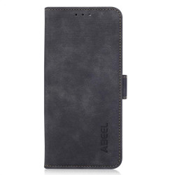 Кожен калъф страничен flip марка ABEEL за Xiaomi Redmi 14C – черен