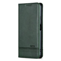 Кожен калъф страничен flip марка AZNS за Xiaomi Redmi 15 4G – тъмно зелен