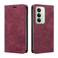 Калъф страничен flip марка BETOPNICE за Xiaomi Redmi 15 4G – винено червен