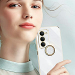 Силиконов гръб със стойка тип пръстен марка XINLI за Xiaomi Redmi 15 4G - бял - 0